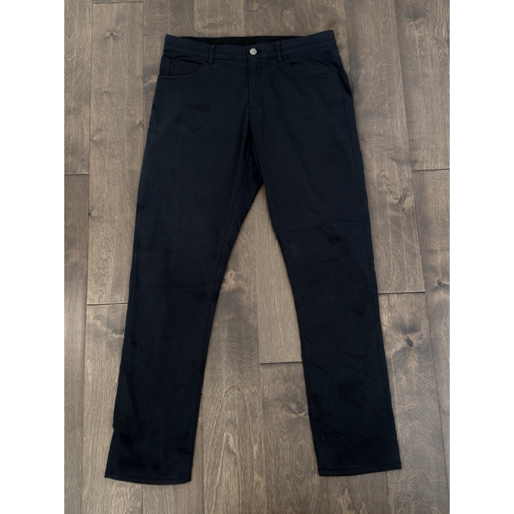Nike Mens Navy Blue Dri Fit Slim Fit Golf 5-Pocket Pant Size M 32X32 Button Logo